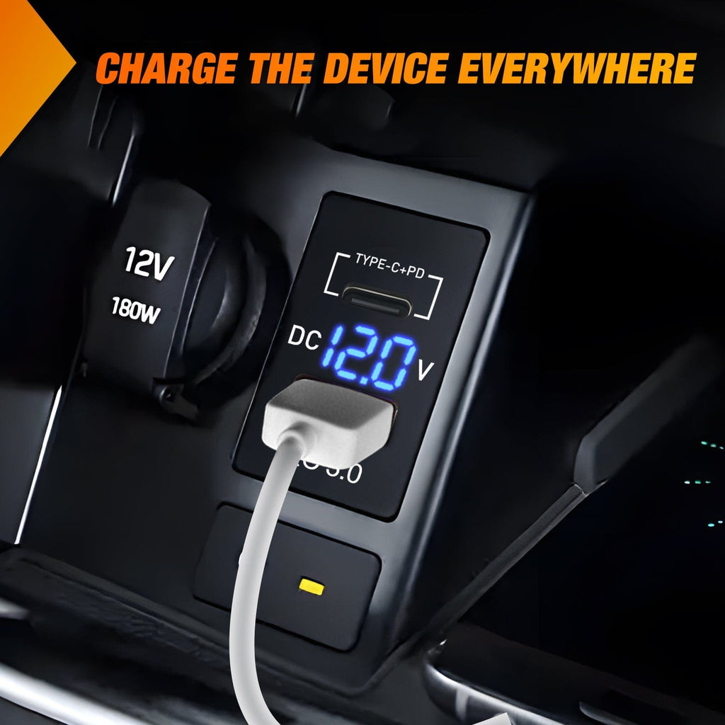Nilight 90763B USB charger installed in a vehicle console
