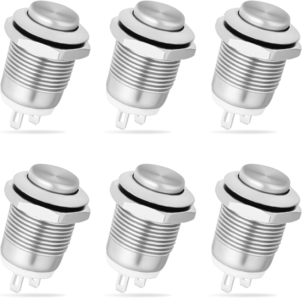 Nilight 90812A — 12mm Waterproof Momentary Push Button Switch 2 PIN