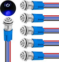 Nilight 90816A — 12mm LED Blue Waterproof Push Button Switch