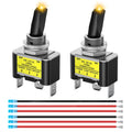 Nilight Yellow LED Toggle Switches with Wiring (2-Pack)