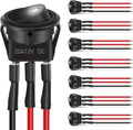 Nilight 90840A — 8PCS Round Rocker Switches 12V 24V 20A White LED Toggle swtiches SPST with 16AWG Presoldered Wires 3Pin 2Position for Car Truck Vehicle Boat Marine Rocker On Off Control