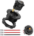Nilight Yellow LED Round Rocker Switch with Housing & Wires — 12V 20A