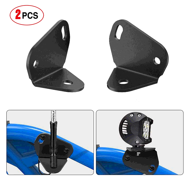 2PCS 52" Curved LED Light Bar Bracket at Upper Windshield Roof Cab - Nilight 91061B