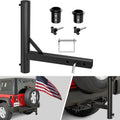 Nilight Hitch Mount Flagpole Holder for 2-Inch Receivers; manufacturer product and installation views
