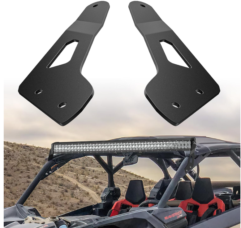 Light Bar Mounting Brackets for 42-45 Inch LED Bars UTV Roof Upper Windshield Compatible with Can-am Maverick X3 MAX All Models 2017 2018 2019 2020 2021 2022 2023 2024 - Nilight 91101B