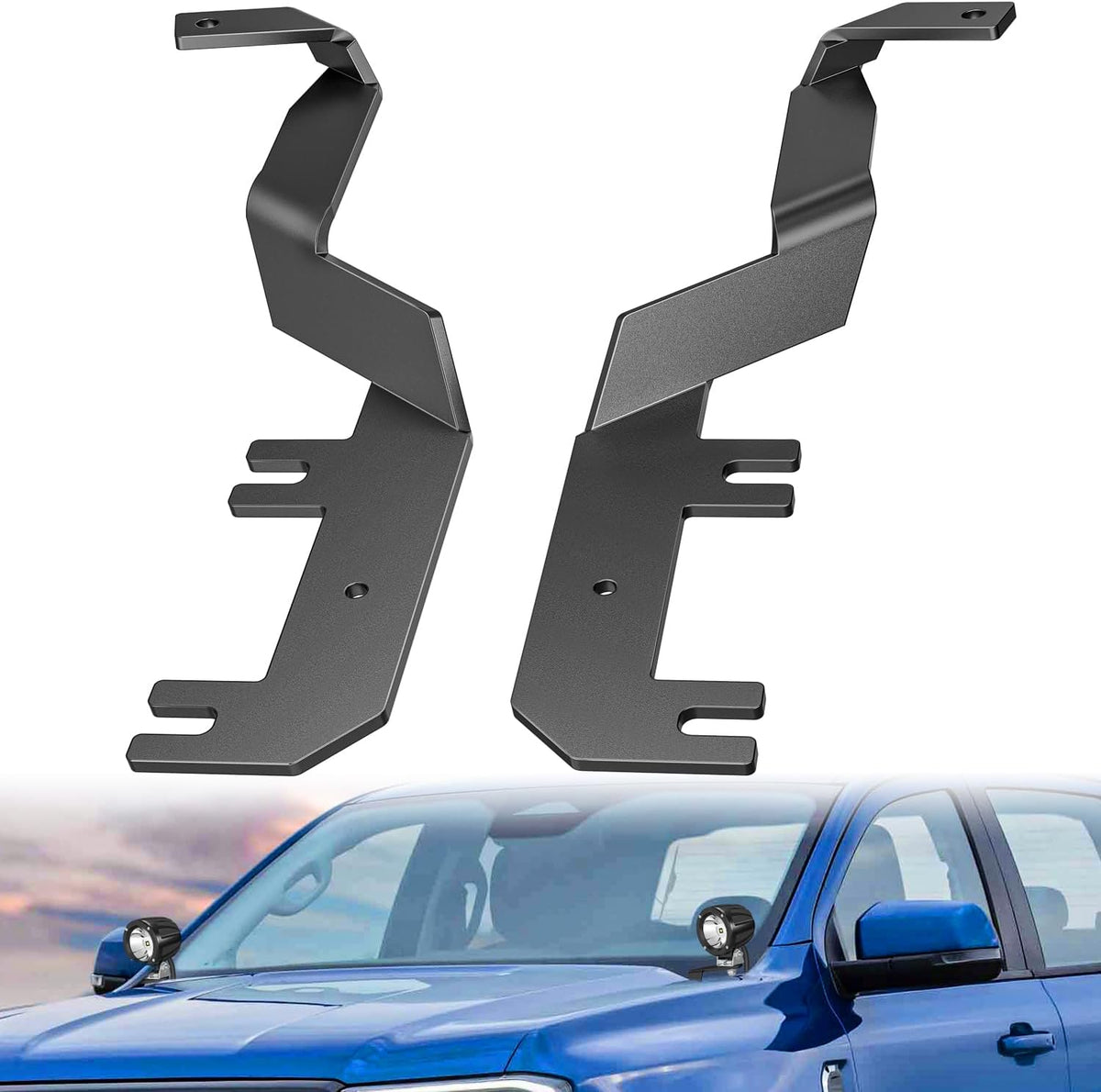 Nilight 91114B driver and passenger side ditch light brackets for 2017–2022 Ford Super Duty
