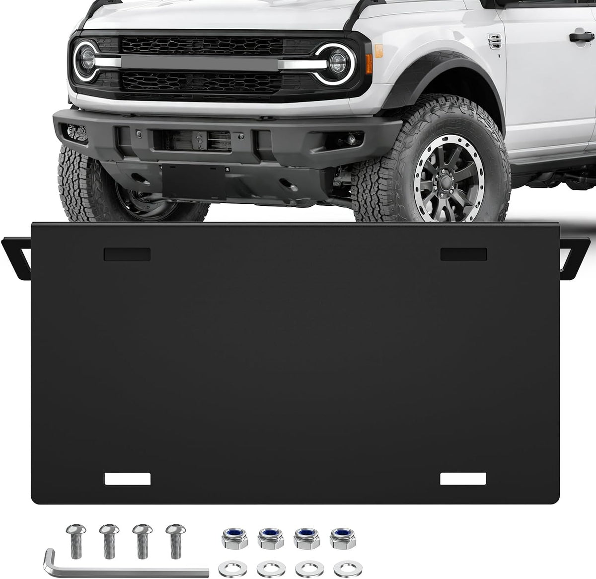 Nilight Solid Front License Plate Bracket for 2021–2026 Ford Bronco