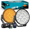 Nilight 7-Inch 90W Round Spot Driving Lights with Covers & Wiring Harness (Pair)