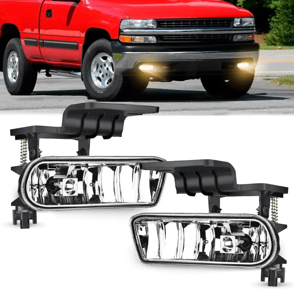 Nilight FOG-A04 — Nilight Fog Light Assembly Compatible with 1999 2000 2001 2002 Chevy Silverado 1500 2500 2001 2002 Chevy Silverado 3500 2000-2006 Chevy Suburban Tahoe Clear Lens