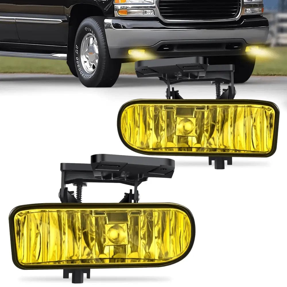 Nilight FOG-B13 — Fog Light Assembly Compatible with 1999 2000 2001 2002 GMC Sierra 1500 2500 2001 2002 Sierra 1500HD 2500HD 3500 2000-2006 Yukon Fog Lamp Amber Lens