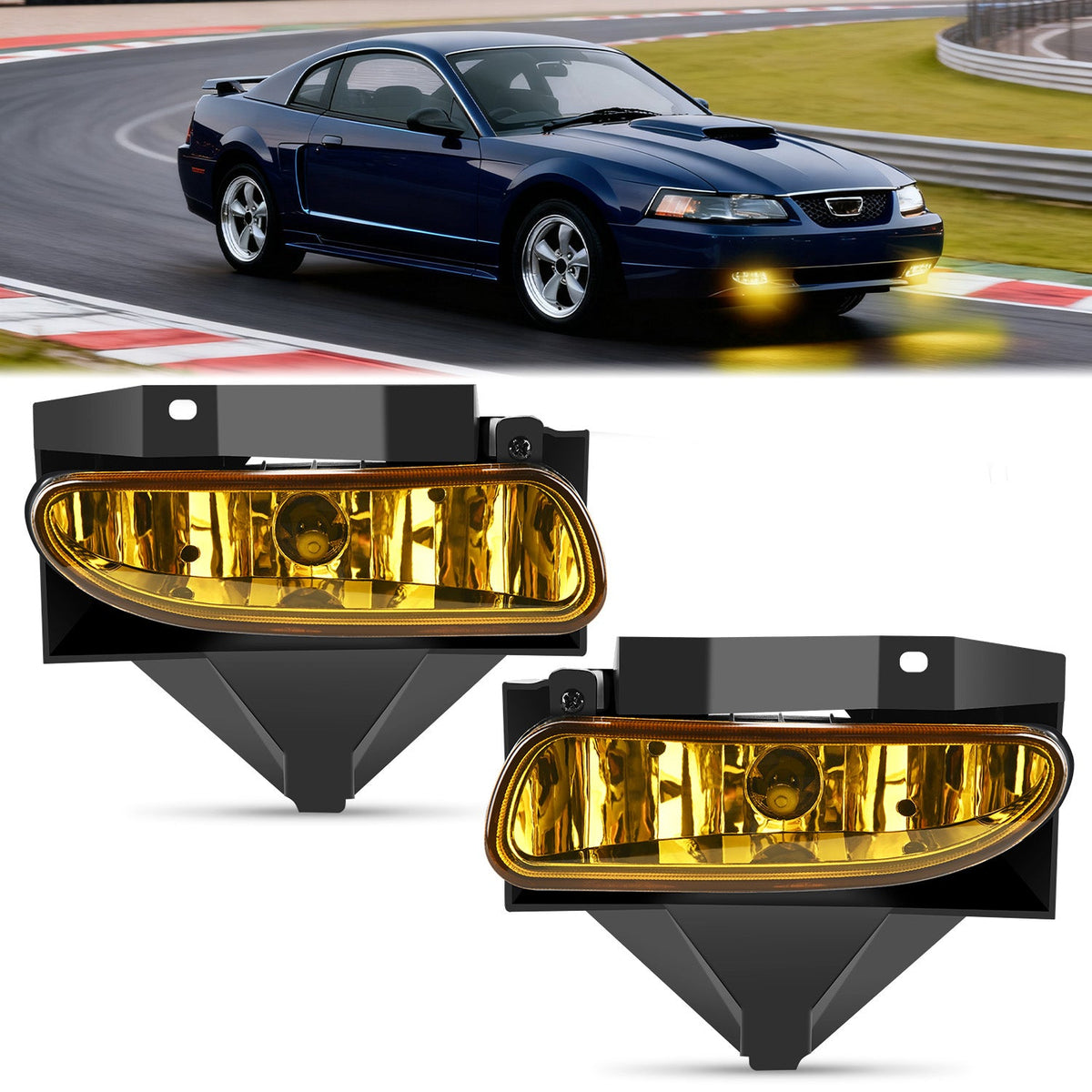 Nilight Amber Fog Lights for 1999–2004 Ford Mustang (Pair)