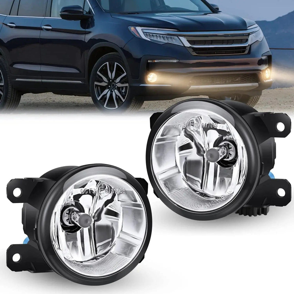 Nilight FOG-E40 — Nilight Fog Lights Assembly Compatible with 2013-2015 Accord Civic 2016-2018 Pilot 2014-2017 Compass 2013-2015 Crosstour CR-V Chrysler 2017-2018 JEEP Cherokee 2010-2018 RDX TSX TL ILX,2 Years Warranty