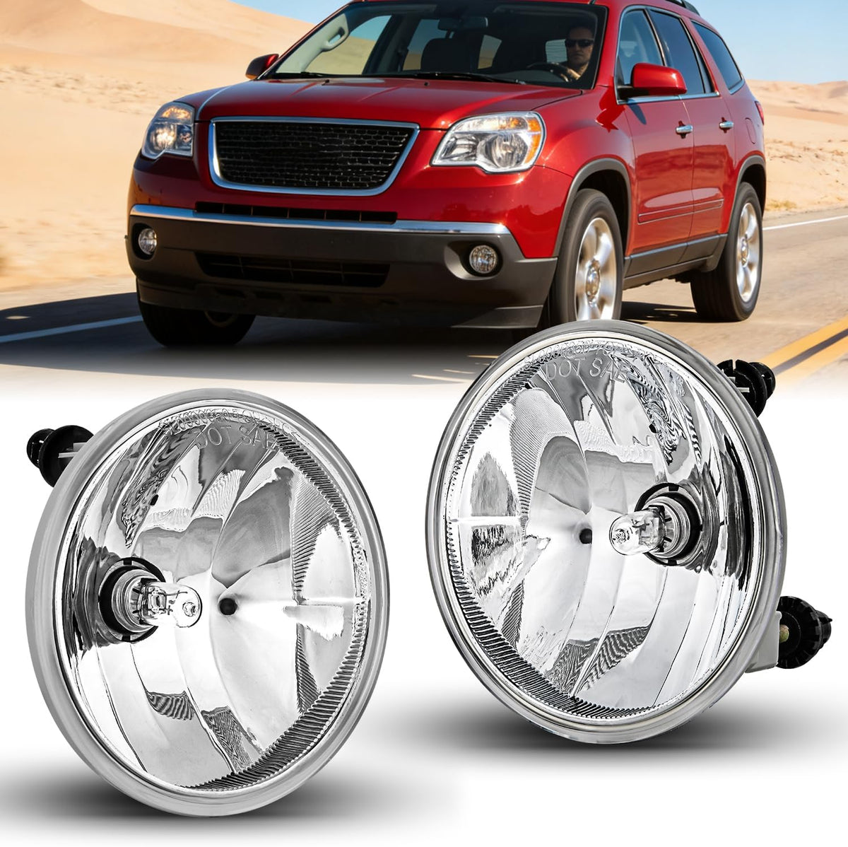 Nilight FOG-K101 — Fog Light Assembly Compatible with 2007 2008 2009 2010 2011 2012 2013 Chevy Avalanche Suburban Tahoe GMC Yukon Acadia Ford Mustang Pontiac 2015 2016 2017 Silverado Colorado H16 Bulbs
