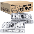 Nilight NA051 — Headlight Assembly for 1998-2005 Chevy Blazer Headlights 1998-2004 Chevrolet S10 Pickup Replacement Headlamp Housing Bumper Lights
