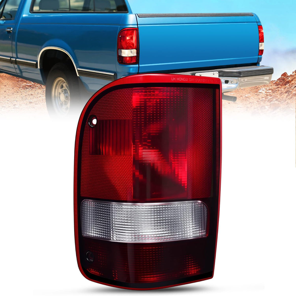Nilight NA1066 — Taillight Assembly Compatible with 1993 1994 1995 1996 1997 Ford Ranger Dark Red Tail Light OE Style Rear Lamp Replacement Driver Side