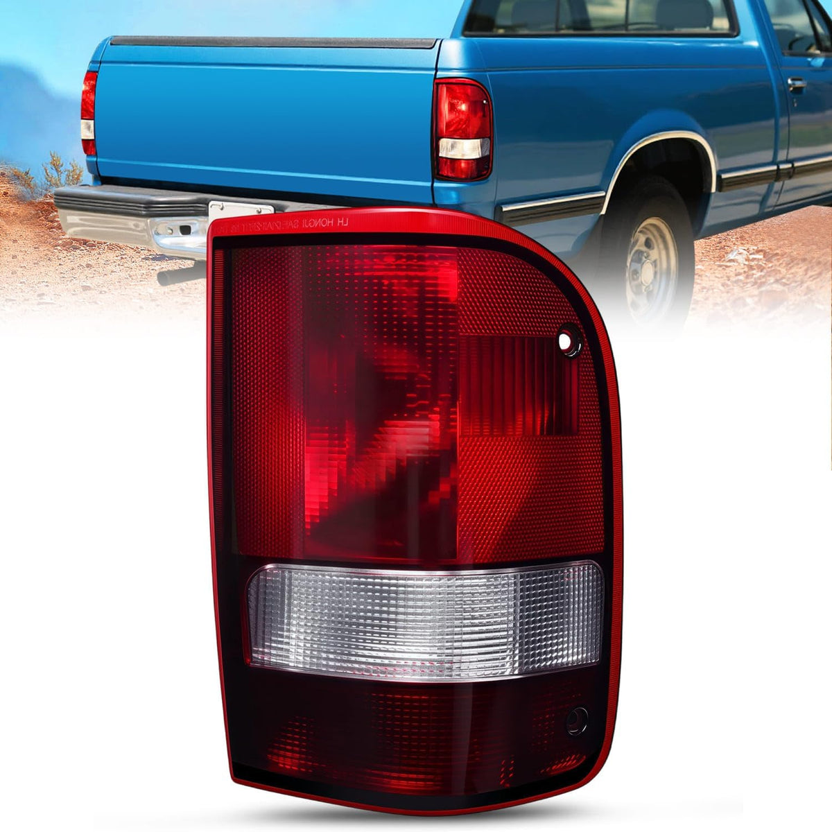 Nilight NA1067 — Taillight Assembly Compatible with 1993 1994 1995 1996 1997 Ford Ranger Dark Red Tail Light OE Style Rear Lamp Replacement Passenger Side
