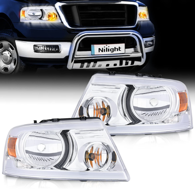 Nilight Headlights Assembly for Ford F150 F-150 2004 2005 2006 2007 2008, Led DRL Headlamp, Black Housing
