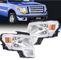Nilight Headlights Assembly for Ford F150 F-150 2009 2010 2011 2012 2013 2014 ,Led DRL Headlamp,Black Housing