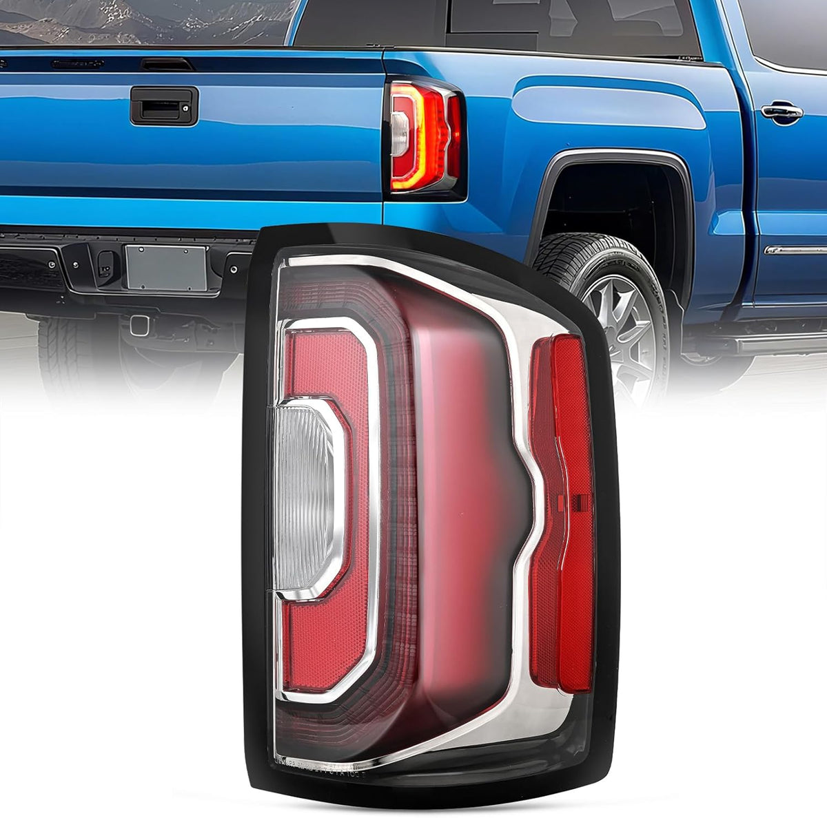 Nilight NA1272 — Taillight Assembly Compatible with 2016 2017 2018 GMC Sierra Tail Light with LED Type OE Style Rear Lamp Replacement Passenger Side