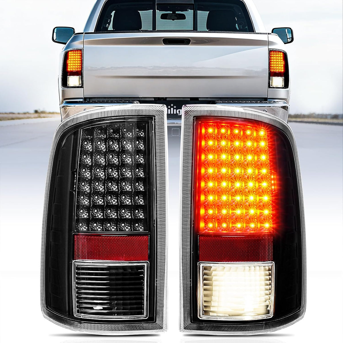 Nilight NA1344 — Taillight Assembly Compatible with 2009- 2018 Dodge Ram 1500 2010-2018 Ram 2500 3500 Incandescent Type Upgrade LED Tail Lights Rear Brake Lamps