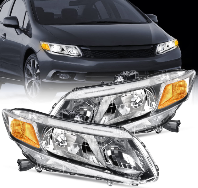 Nilight Headlights Assembly Led DRL for 2002-2005 Dodge Ram 1500/ 2003 2004 2005 Dodge Ram 2500 3500 Headlamp, Smoke Housing Clear Reflector