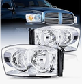 2007 2008 2009 Dodge Ram Headlight Assembly 2 Pack Compatible with 2006-2008 Dodge Ram 1500 2006-2009 Dodge Ram 2500 3500 Headlamp Replacement Driver and Passenger Side