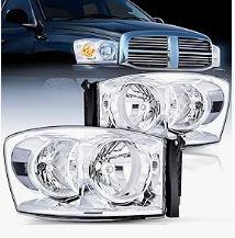 2007 2008 2009 Dodge Ram Headlight Assembly 2 Pack Compatible with 2006-2008 Dodge Ram 1500 2006-2009 Dodge Ram 2500 3500 Headlamp Replacement Driver and Passenger Side