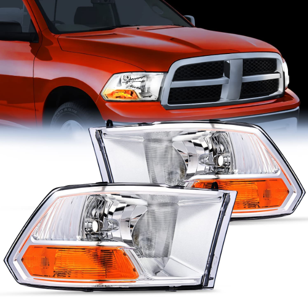 Nilight Headlights Assembly for 2009 2010 2011 2012 Dodge Ram 1500 2500 3500 Dual Beam Model,OE Headlamp Replacement (NOT for Quad Beam Model)