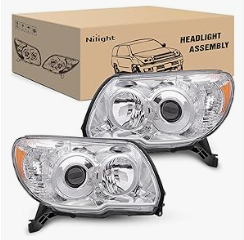 Headlights Assembly for Honda CRV(CR-V) 2007 2008 2009 2010 2011 Headlamp Chrome Housing Amber Reflector