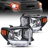 Headlight Assembly Compatible with 2016 2017 2018 Honda HRV HR-V Black Housing Amber Reflector Clear Lens Headlights Assembly Replacement Driver and Passenger Side