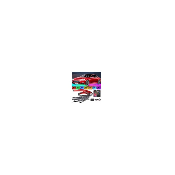 4PCS RGB Underglow Neon Accent Strip Light Kit