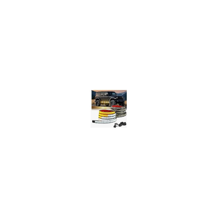 2PCS 70 Inch Emergency Strobe Light Strip - Amber/White