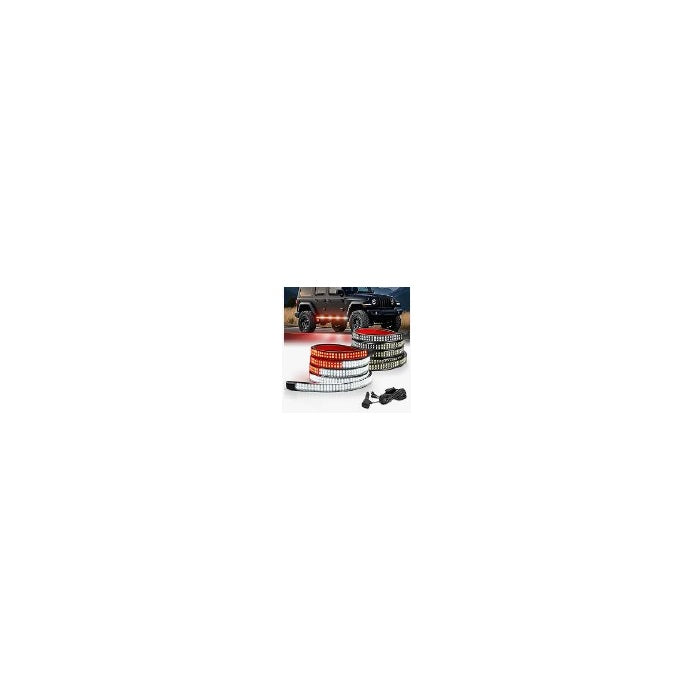 2PCS 70 Inch Emergency Strobe Light Strip - Red/White