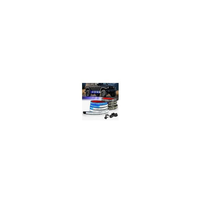 2PCS 70 Inch Emergency Strobe Light Strip - Blue/White