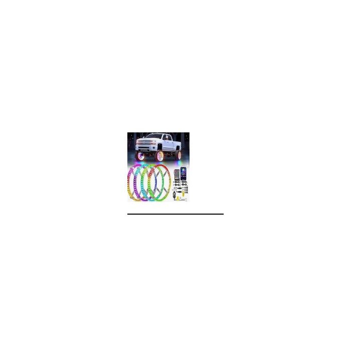4PCS 15.5-Inch Double-Row Dream-Color Wheel Ring Lights