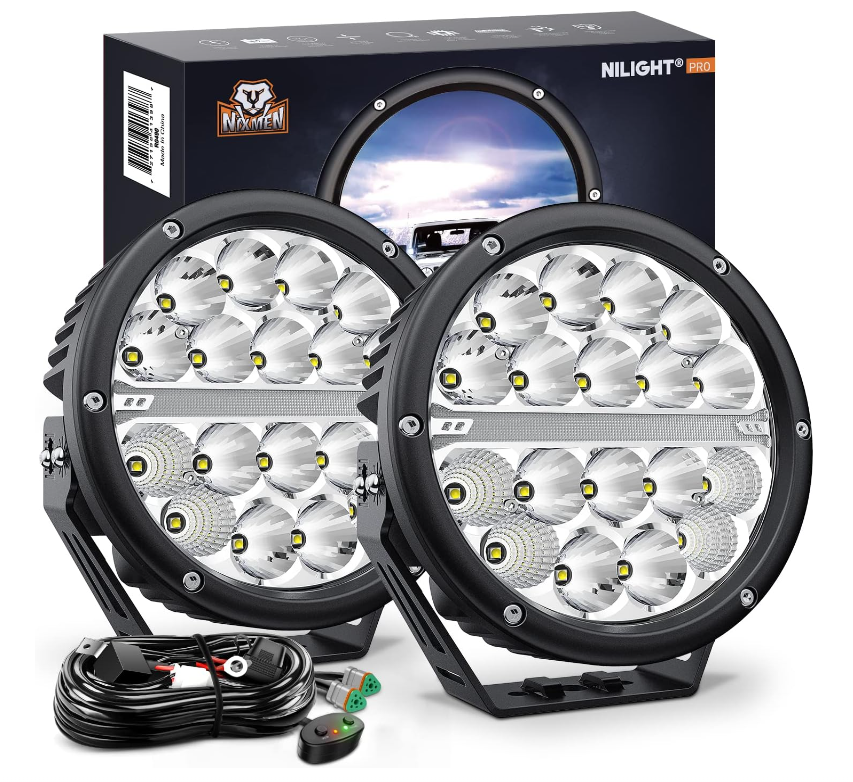 Nilight 4FT Spiral RGB Whip Lights and Rock Light Kit