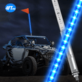 Nilight Whip-504 — 1PC 4FT LED Whip Light with Aluminum Base Red Color Safety Warning Pole Lighted Antenna Whip
