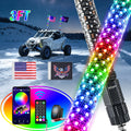 Nilight Whip-513 — LED Fat Whip Light 2PCS 3FT RGB Lighted Antenna Whips with Remote & App Control DIY Chasing Patterns Brake Reverse Turn Lights