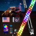 Nilight Whip-517 — RGB Whip Light 1PC 5FT Lighted Antenna Whips with Remote & App Control DIY Chasing Patterns Brake Reverse Lights