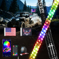 Nilight 4-Foot RGB LED Whip Light with App Control and Spring Base