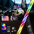 Nilight 4-Foot RGB LED Whip Lights with App Control and Spring Bases (2-Pack)