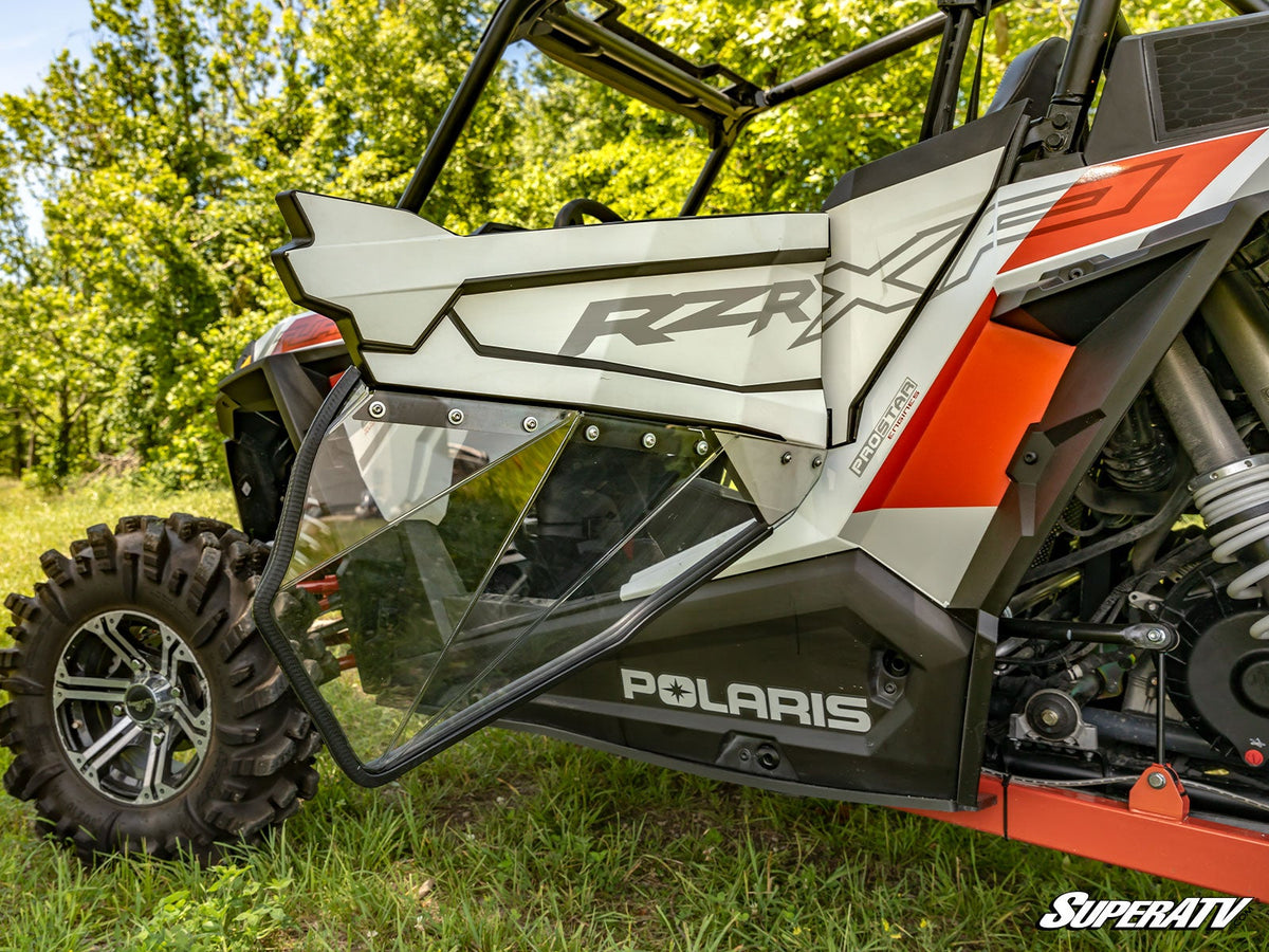 Polaris RZR XP Turbo Clear Lower Doors — 2-Door - lower door detail