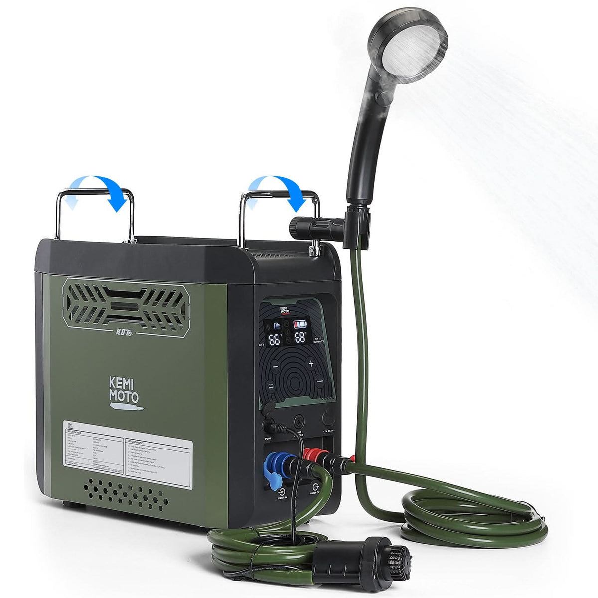 Portable Propane Water Heater with Pump, 20,000 BTU Instant Hot Shower