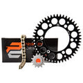 Primary Drive Chain and Sprocket Kit - Aluminum Rear/Gold X-Ring Chain Black Rear Sprocket - GASGAS ES 700