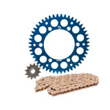 Primary Drive Chain and Sprocket Kit - Aluminum Rear/Gold Plated MX Race Chain Blue Rear Sprocket - YAMAHA YZ450F