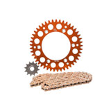Primary Drive Chain and Sprocket Kit - Aluminum Rear/Gold Plated MX Race Chain Orange Rear Sprocket - GASGAS EX 450F