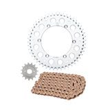 Primary Drive Chain and Sprocket Kit - Aluminum Rear/Gold Plated MX Race Chain Silver Rear Sprocket - SUZUKI RMZ250