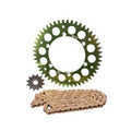 Primary Drive Chain and Sprocket Kit - Aluminum Rear/Gold Plated MX Race Chain Green Rear Sprocket - KAWASAKI KX450 X