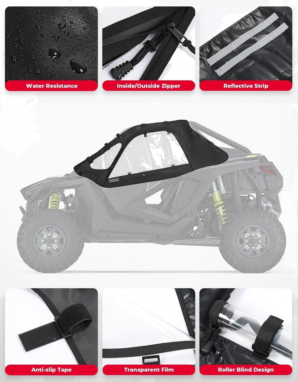 Upgraded Soft Upper Door Cab Enclosure for Polaris RZR PRO XP 2020-2023