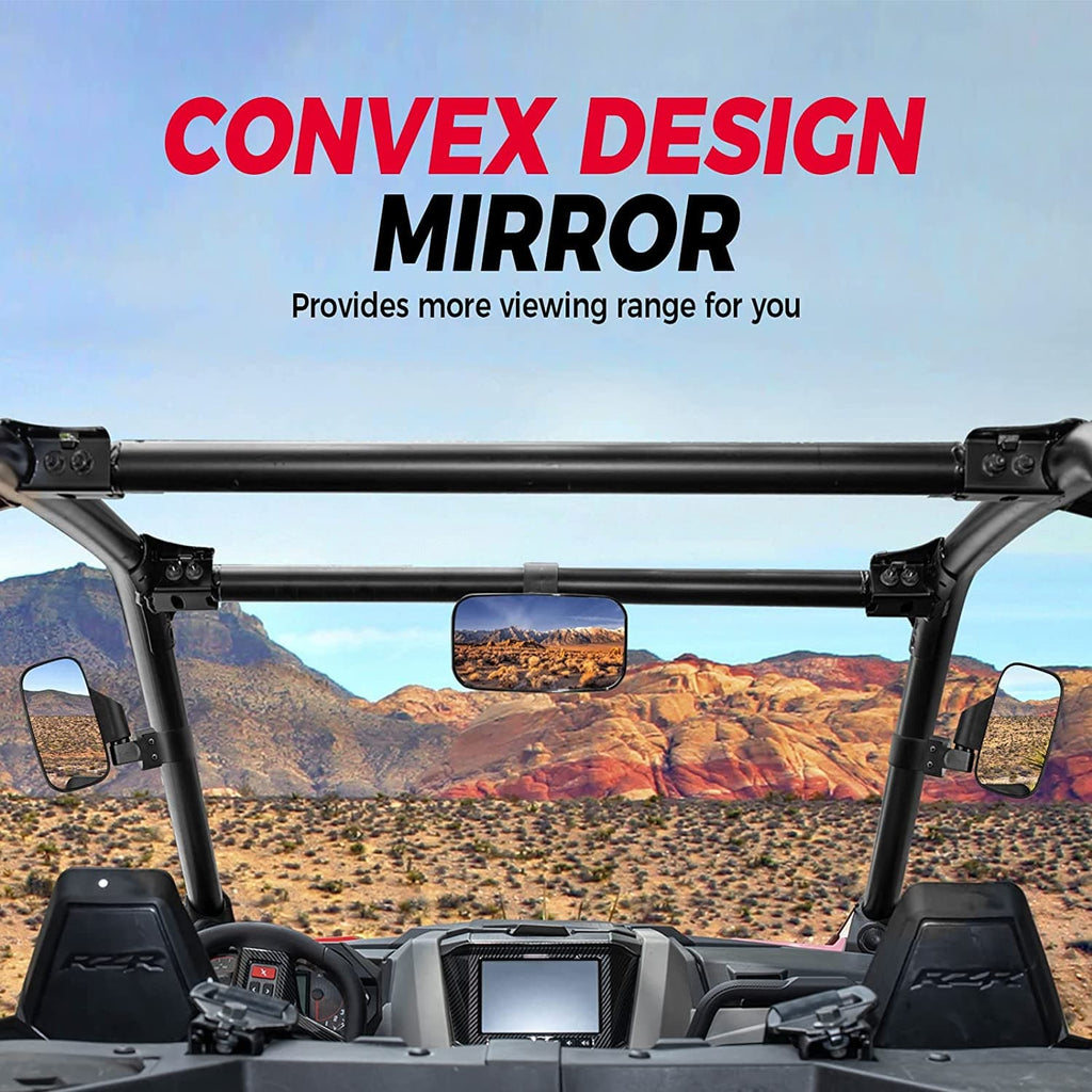 UTV Side Mirrors and Center Mirror with 1.6" to 2" Roll Bar Cage